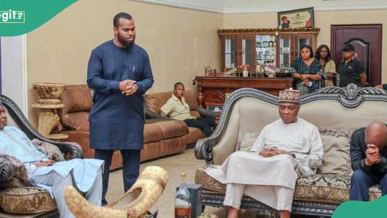 Emotional photos of Nigerian senator who lost son, grandson within 48 hours break hearts as Saraki pays visit