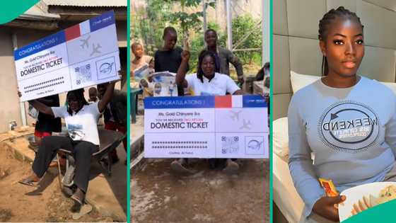 Air Peace reportedly visits lady who celebrated being first in her community to enter aeroplane
