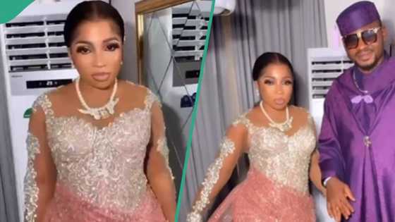 Bride expresses excitement over the style her fashion designer recreated, shows elegance