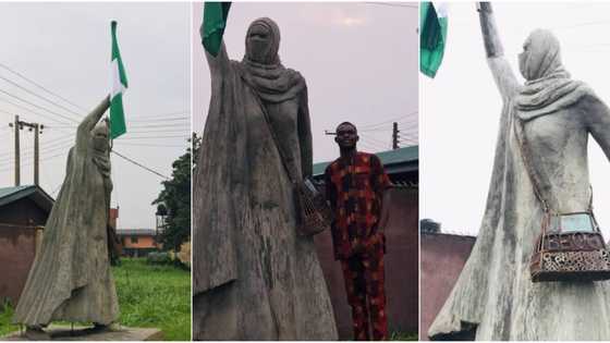 It's forbidden in Islam: Nigerian student builds adorable statue of Aisha Yesufu as project, many react