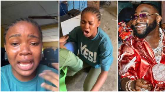 Broke lady who Davido gifted N2m jubilates, showers prayers on OBO in video: "I neva see N100k before"