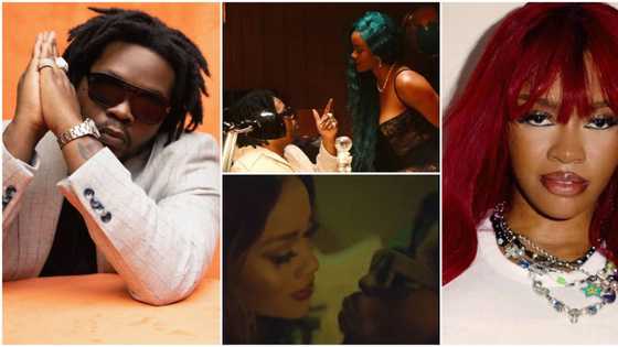 Olamide gets 'unruly,' kisses Davido's ex-signee Liya in new music video snippet, she shares pics, many react