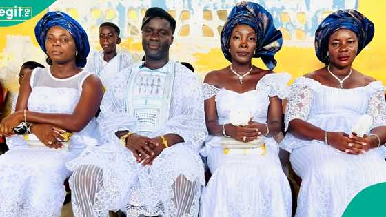 Ghanaian choirmaster marries 3 choir members at once, special wedding invite and photos trend