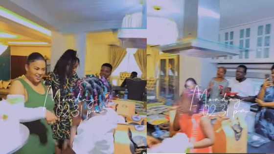 Fans get a glimpse of Ghanaian actress Nana McBrown's luxurious kitchen as she celebrates daughter's birthday