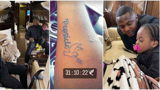 "He was his nanny": Ubi Franklin gets 1st tattoo ever, inks nickname of Davido's late son Ifeanyi on his arm