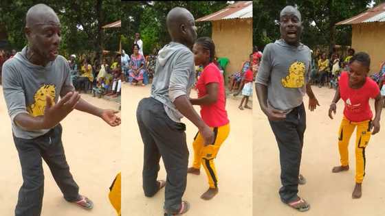 "Come and see your uncle": Man with strong face dances for young lady in public, video goes viral on TikTok