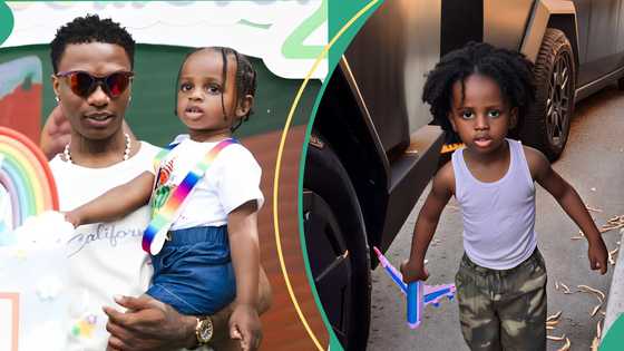 Wizkid’s 4th son AJ trends as he sings popular Yoruba Christian Song: “He wan be gospel artist?”