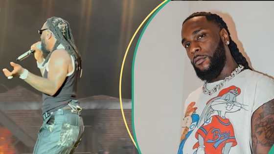 Burna Boy "catwalks" on stage, people express worry over his gesture: "Was Akpi right?"