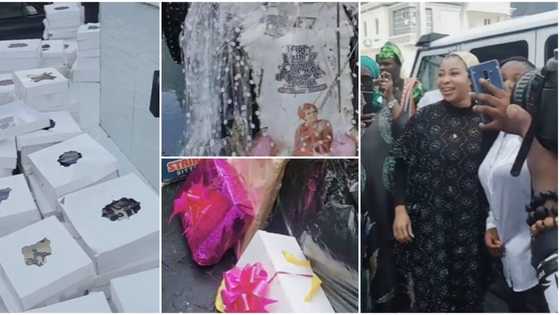 Lizzy Anjorin shocked as fans storm her home with truckload of cakes, 'paranran', other gifts on her birthday
