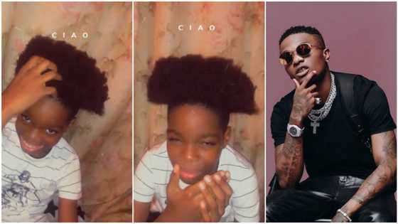 Wizkid's son Tife rocks cute hairstyle in viral video, his new look stirs massive reactions