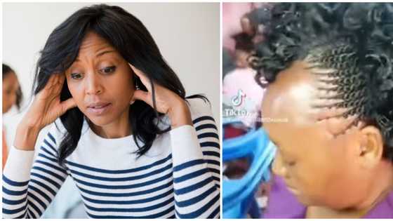 "She can never smile": Reactions trail video of lady sporting very tight hairstyle