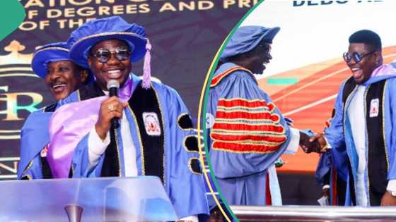 "Proud of you": Mr Macaroni gushes as he bags honorary doctorate degree from Oyo varsity