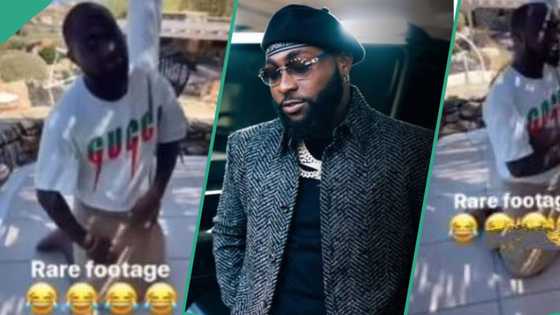 Rare clip of Davido on his knees and asked to raise up his hands like primary 2 student goes viral