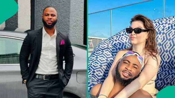 Trinity Guy flaunts oyinbo partner, says white girls are better than Nigerian girls: “You go learn”