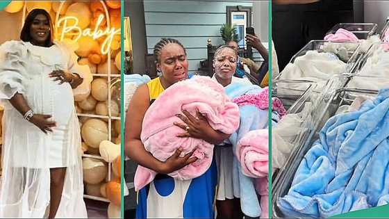 Lady whose mother gave birth to 6 babies travels down to meet them for the first time, video trends