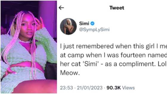 “Your voice even sounds like one cat in my house”: Singer Simi recounts how friend named pet after her at 14