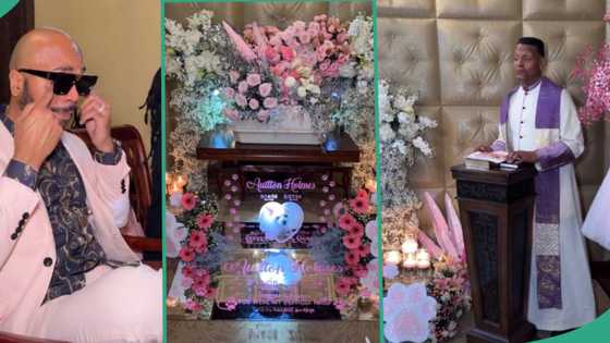 "I'm literally in tears": Man weeps as he holds burial for his puppy, video shows priest officiating
