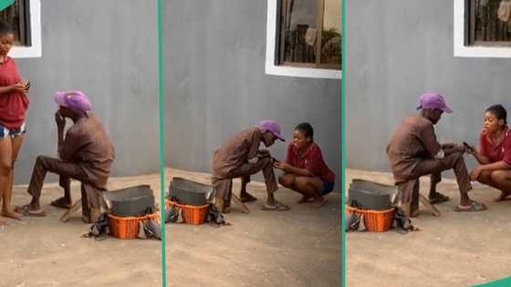 "They are so caring": Lady shows off Hausa shoe mender who is her friend, video trends on TikTok