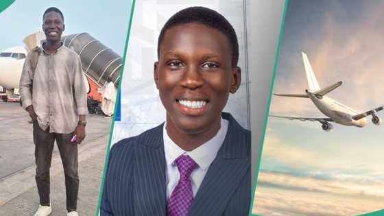 "I was speechless": Nigerian man overjoyed as he flies in aeroplane for the first time, posts photos