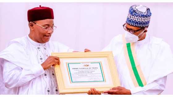 Breaking: Presidency releases photos as Buhari bags Niger Republic’s highest honour