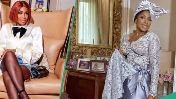 "A queen in her glory": Mo Abudu goes stylish in blue jacket and black leggings, looks youthful