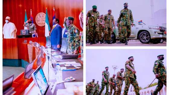 Bandits in serious trouble as Buhari holds crucial meeting with service chiefs, photos emerge