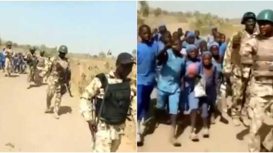 Video shows soldiers escorting children to school in the northeast over insecurity, stirs massive reactions