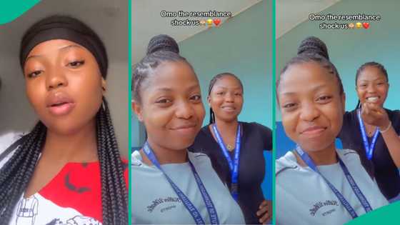 Lady finds someone who looks like her in school, their video amazes many: "The resemblance too much"
