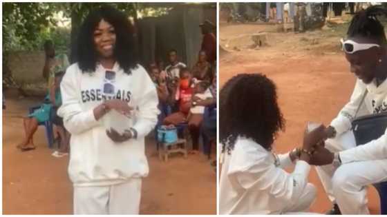 Wedding fashion: Nigerian couple sports jogger set for traditional ceremony, netizens unimpressed