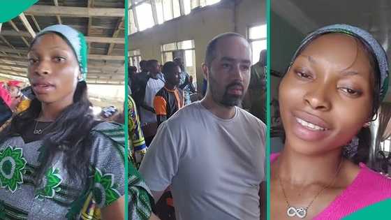 Nigerian lady who married oyinbo partner takes him to her village church, video trends on TikTok