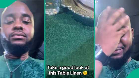 Man who wore 'senator' to wedding cries out after seeing same material placed on tables