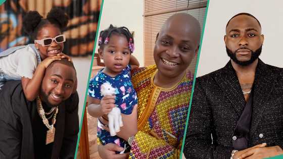 Davido brags about his family genes, shows resemblance between daughter Imade and her grandpa
