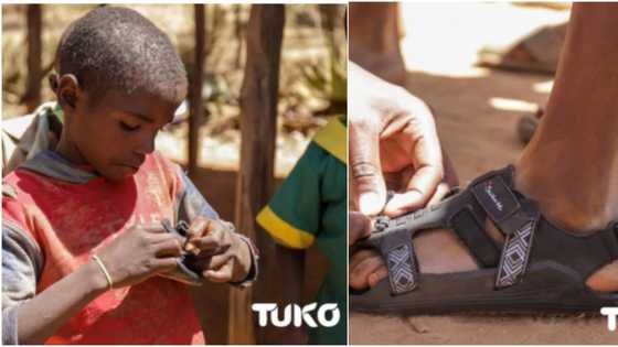 Former model warms hearts by providing needy pupils with growing shoes that lasts for 4 years