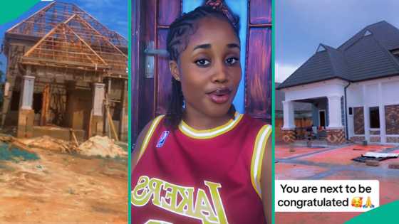 Nigerian lady builds another house with her husband, shares construction process, many react