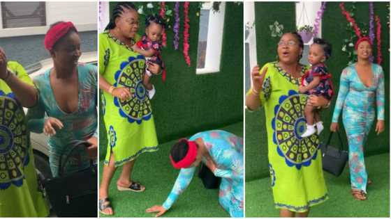 Nollywood actress Etinosa who just became a Lagos landlady rejoices over her parents’ first visit