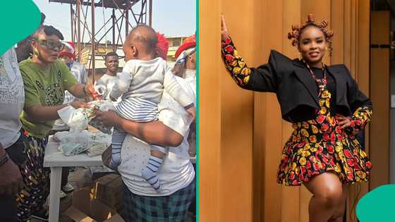 Yemi Alade donates food items to over 400 families for Christmas, fans react: "Keep it up"