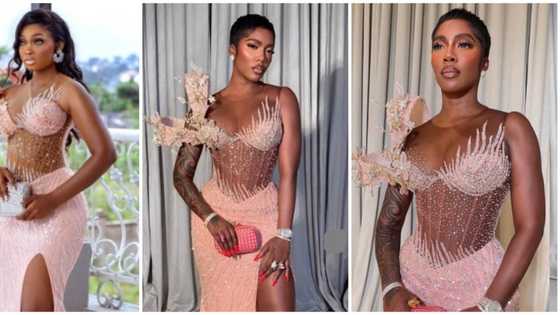 Celebrity replication: Lady copies Tiwa Savage's stylish look, fashion lovers impressed