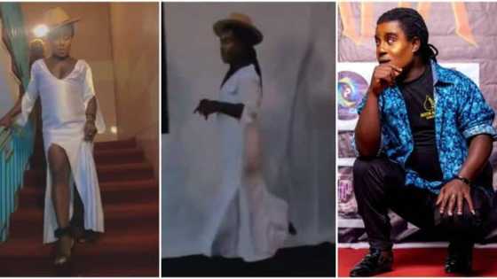 EB Forson: Ghanaian actor dresses like Woman, wears makeup and heels for awards ceremony, video causes stir