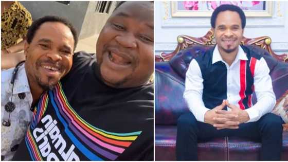 We feel your pain: Cubana Chiefpriest shares feel-good video to console Pastor Odumeje after church demolition