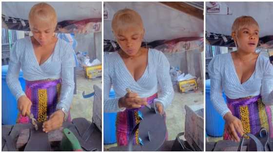 Viral video of female cobbler making shoes wows many internet users