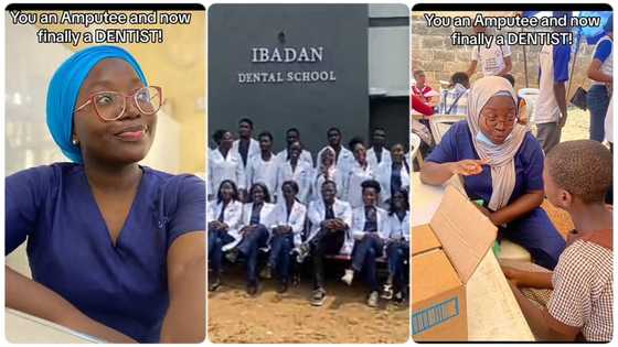 "It should motivate everyone": Nigerian lady overcomes losing her leg, finally becomes a dentist