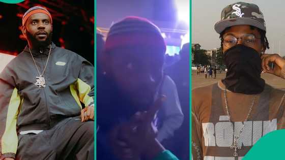 “Na by force”: Reactions as Odumodu challenges junior colleague for not greeting him at show, video trends