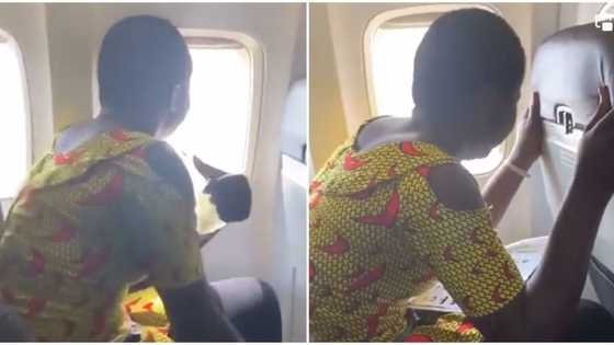 "Pilot stop the plane": Lady flying for the first time freezes out of fear, video of her shivers goes viral
