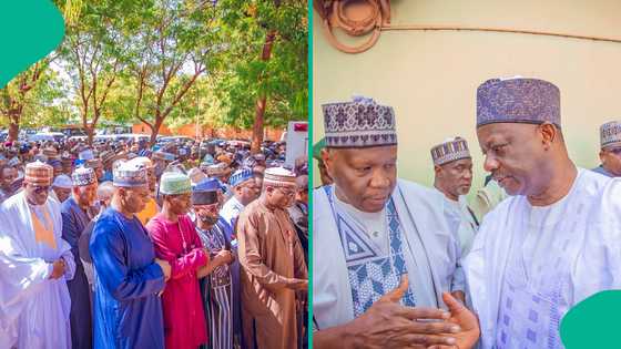 Gwamna Inuwa, Sanata Danwambo sun hadu a jana'iza kasa da wata 3 kafin gwada kwanji a zabe
