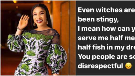 Witches are now stingy: Actress Tonto Dikeh complains about low profile meal they served her in dreamland