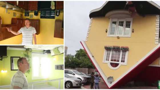 Man builds fine house upside down, the toilet and bedroom are upturned, shares its beautiful interior in video
