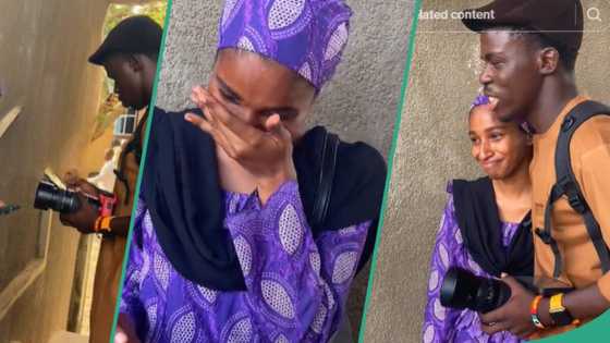 Pretty lady breaks down in tears as kind stranger gives her N20k to add to school fees