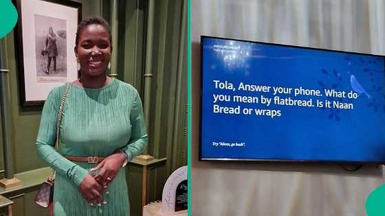 Lady displays message husband sent to her through television, people react to photo