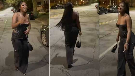 “Turn around for me”: Nigerian man follows girlfriend as she walks down the street, hypes her in video