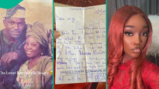 Lady emotional, displays letters her late father sent her mum before she was born: " So romantic"